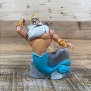 Disney The Little Mermaid King Triton On Rock 5” Ariel’s Dad Figure PVC Toy Doll